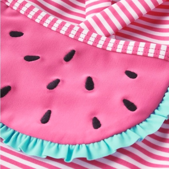 Gymboree | Girls Pink and Green One Piece Watermelon Swimsuit - Picture 3 of 3